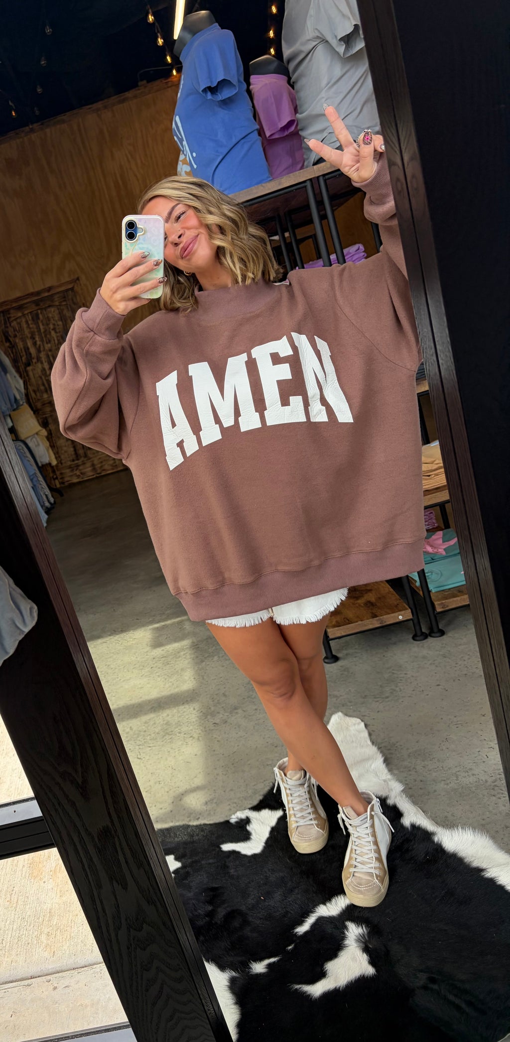 WWJD/Amen Reversible Mockneck