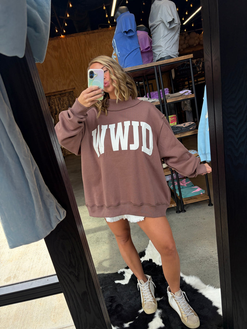 WWJD/Amen Reversible Mockneck