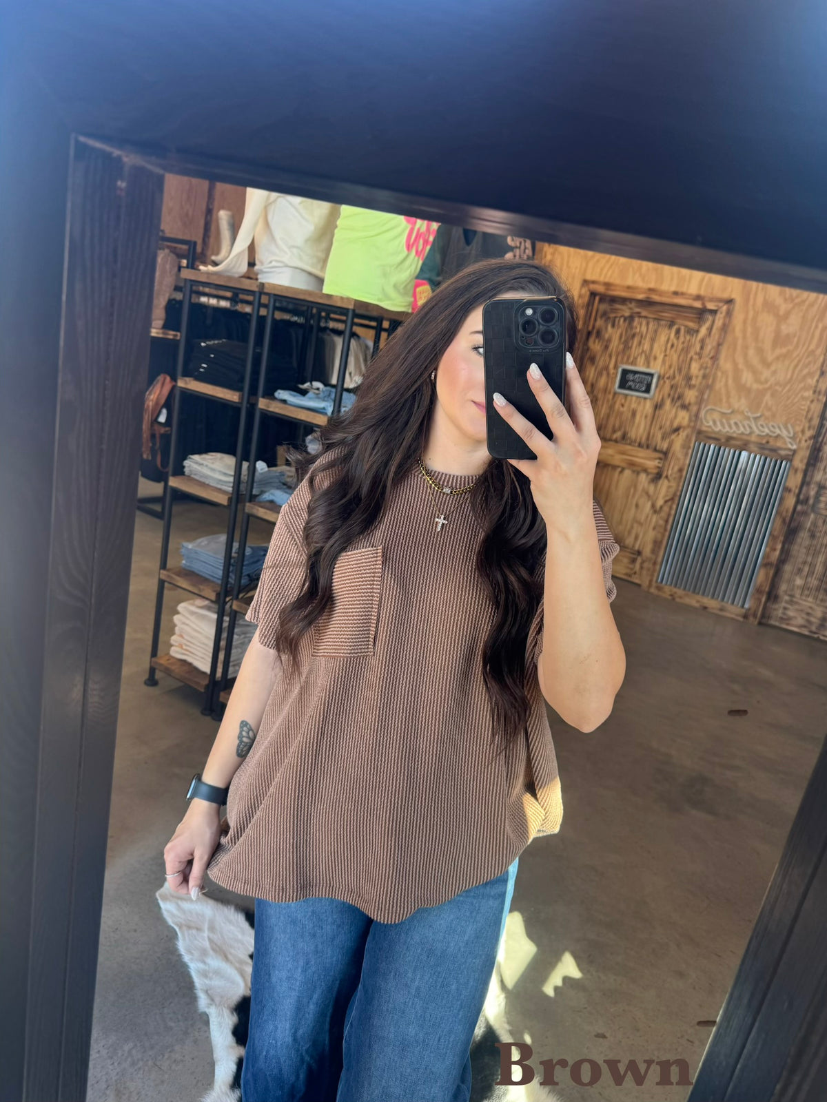 Ribbed Short Sleeve Top