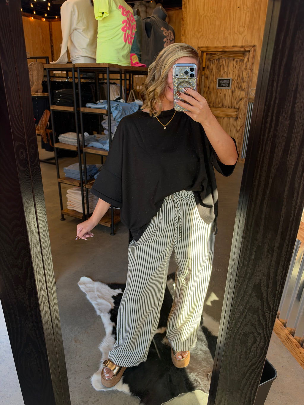 Casual Striped Wide-Leg Pants