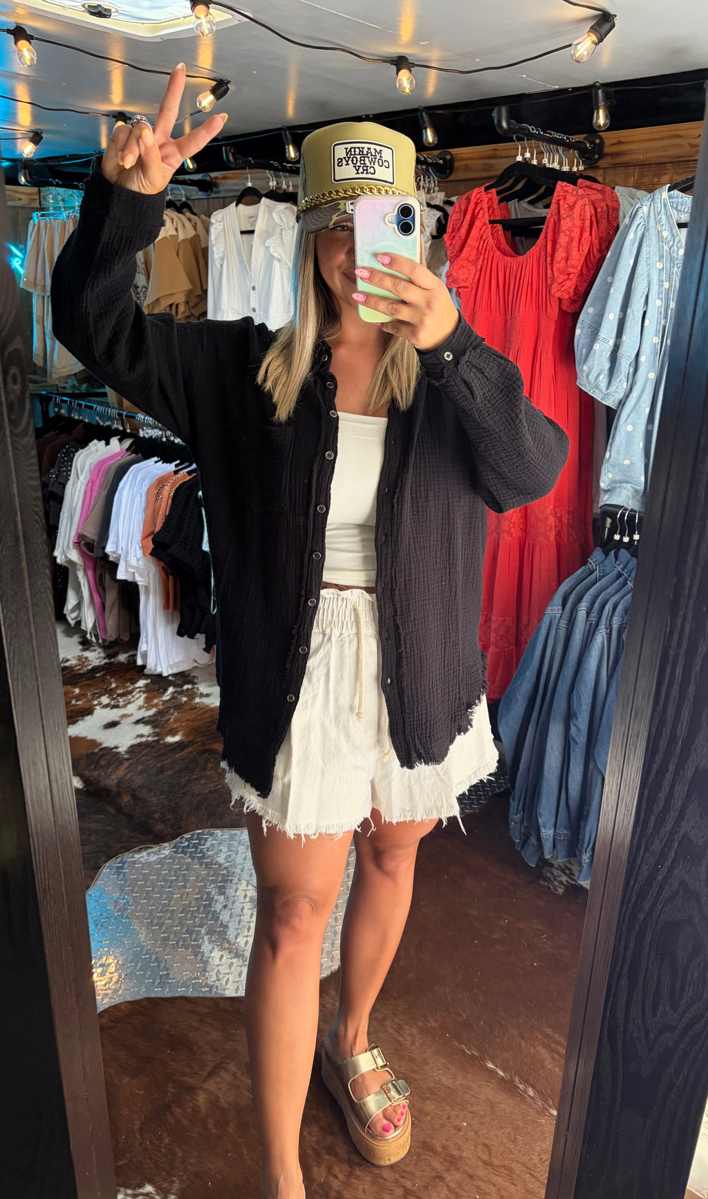 Light Weight Oversized Button Up