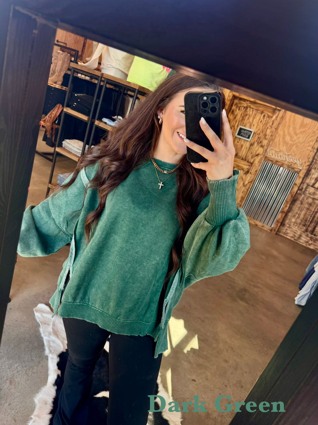 Acid Washed Batwing Sweatshirts