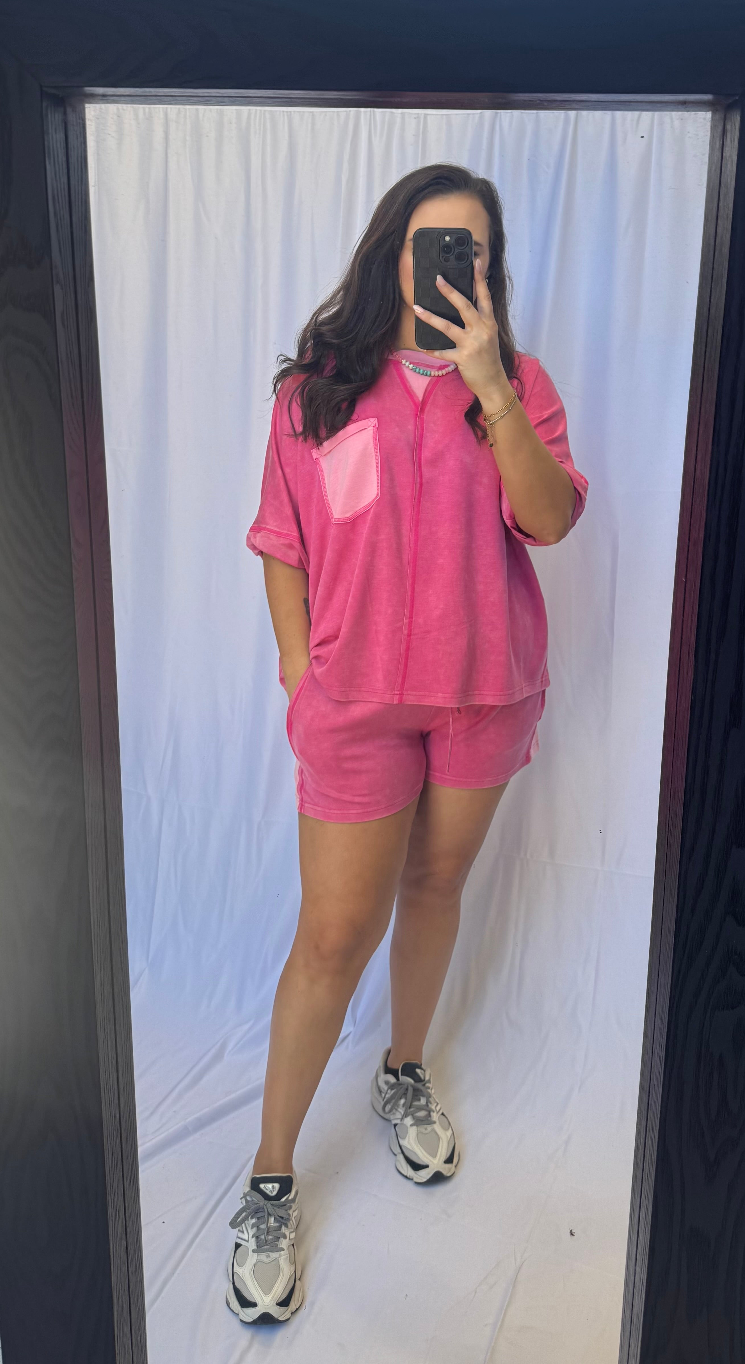 Mineral Washed Top & Shorts Set