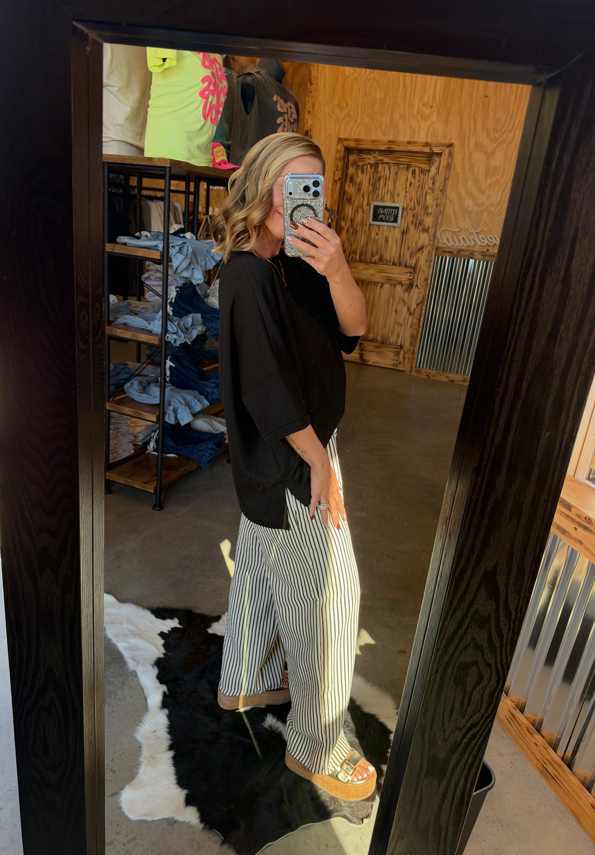 Casual Striped Wide-Leg Pants