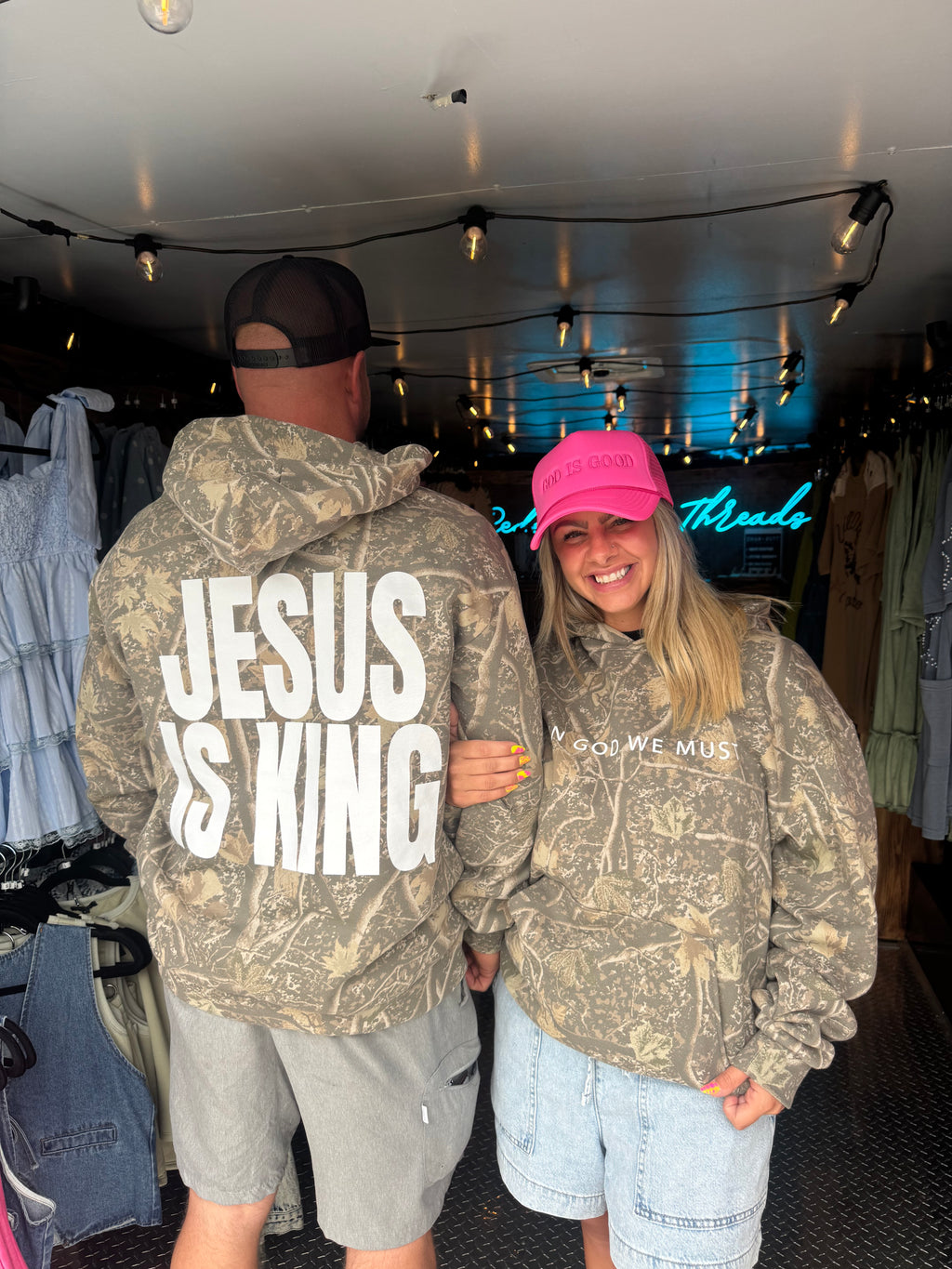 Jesus is King Camo Hoodie