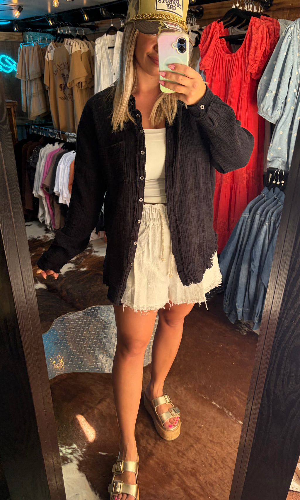 Light Weight Oversized Button Up