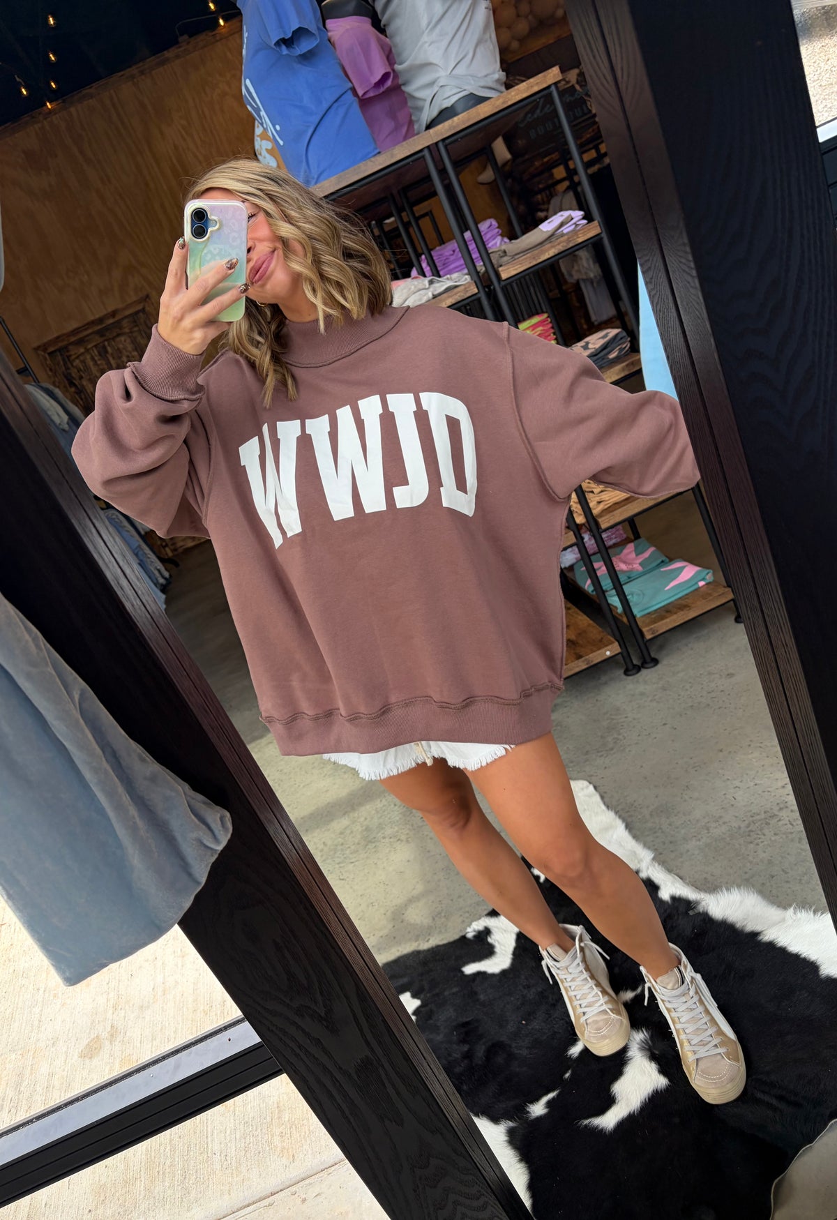 WWJD/Amen Reversible Mockneck