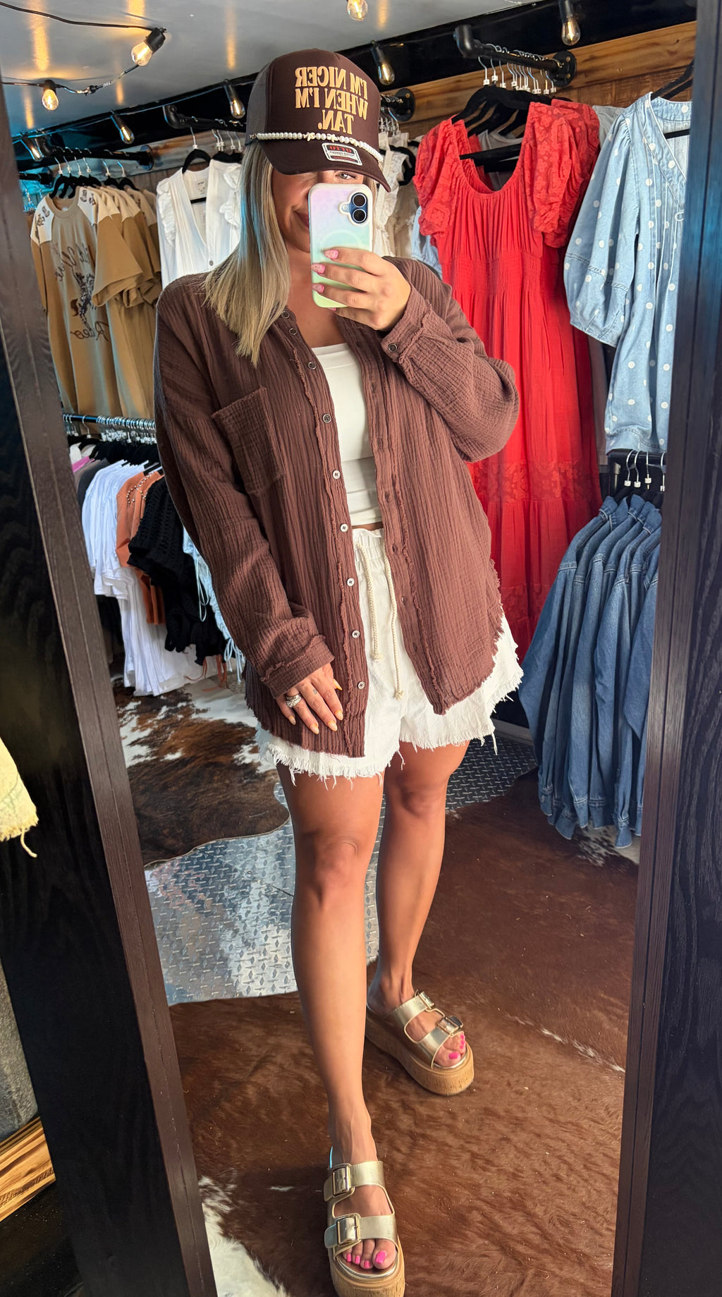 Light Weight Oversized Button Up