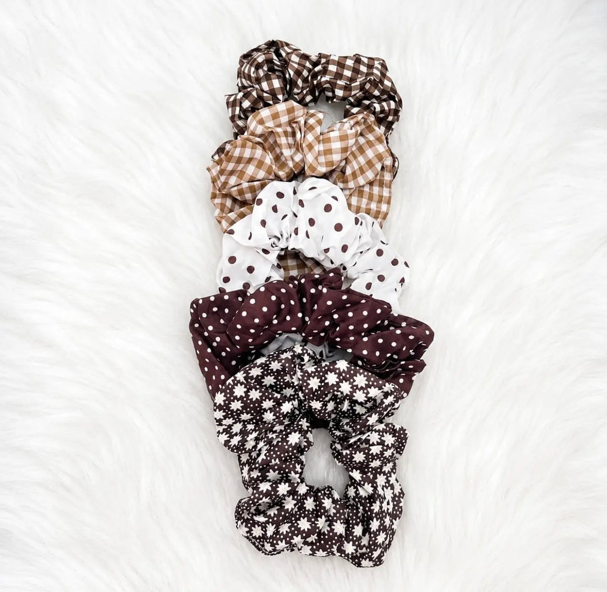 5 Piece Multi Pattern Scrunchies