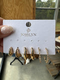 Tapered Rhinestone Hoop Earring Set