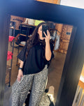 Pleated Leopard Barrel Pants