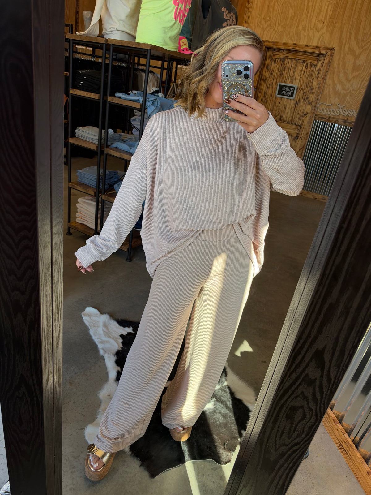 Mockneck Long Sleeve Tee & Pants Set