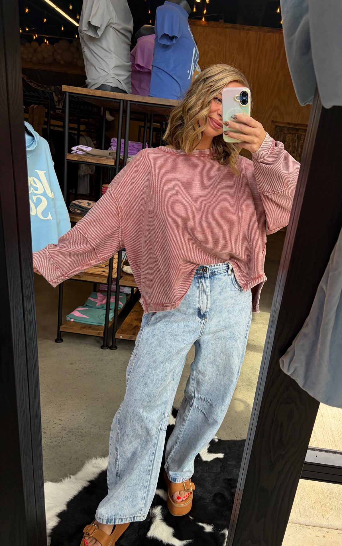 Acid Washed Ribbed Pullover