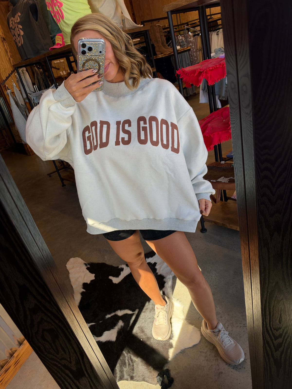 Jesus/God is Good Reversible Mockneck