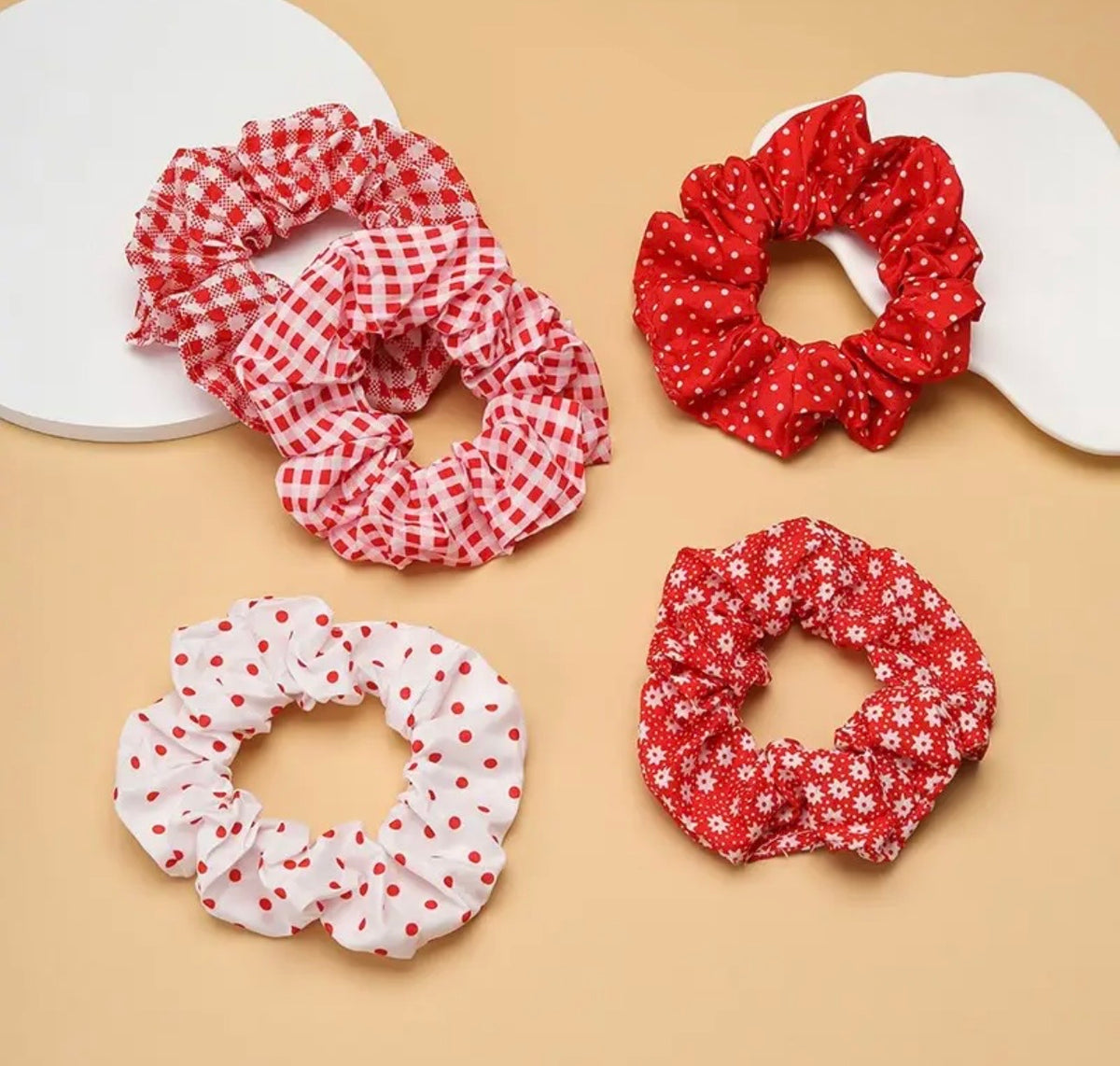 5 Piece Multi Pattern Scrunchies