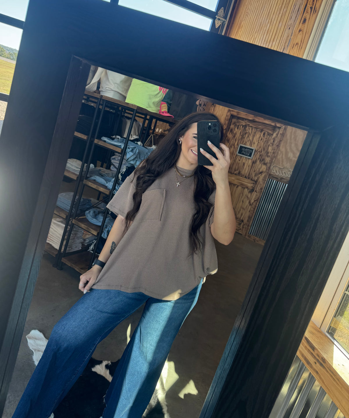 Ribbed Short Sleeve Top
