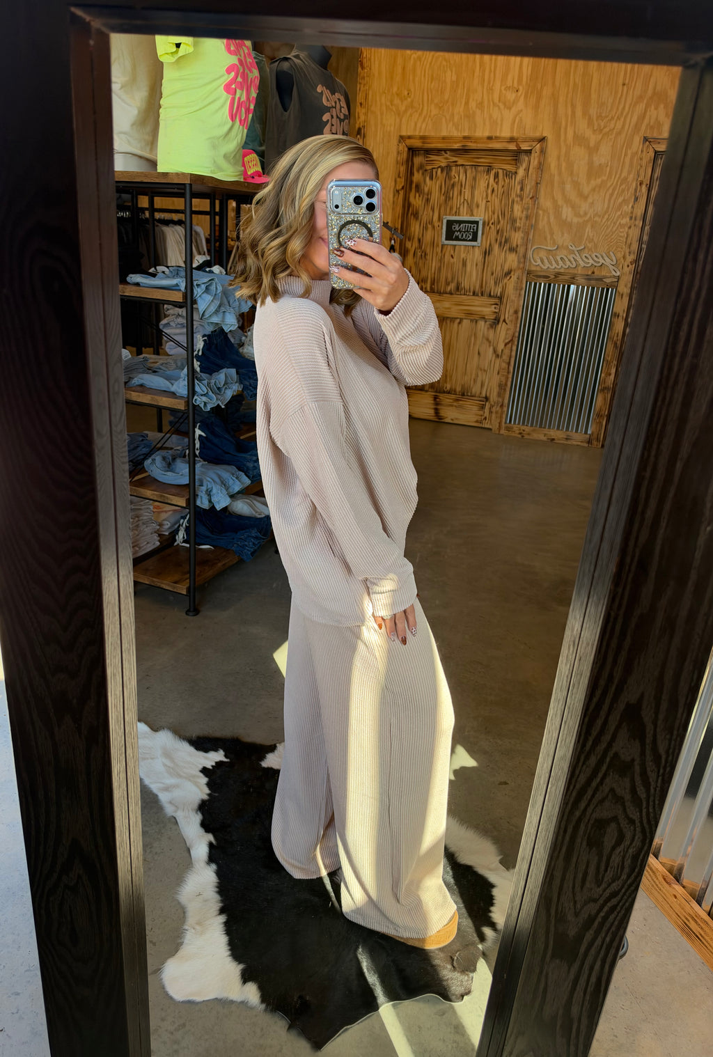 Mockneck Long Sleeve Tee & Pants Set