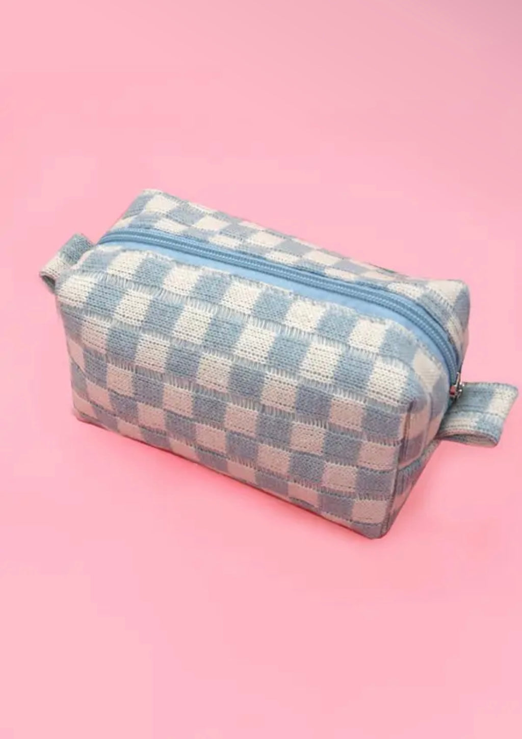 Checkered Cosmetic Bag