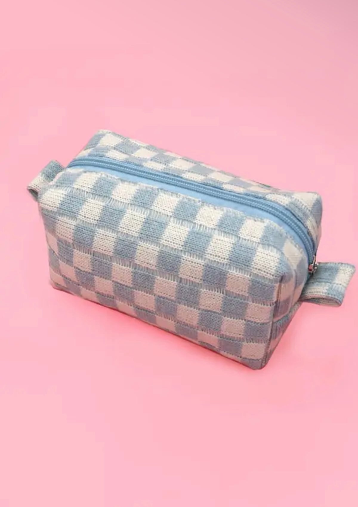 Checkered Cosmetic Bag