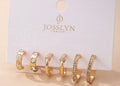 Gold Tone Crystal Earring Set
