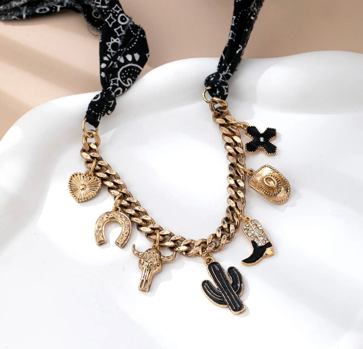 Western Charm Scarf Necklace