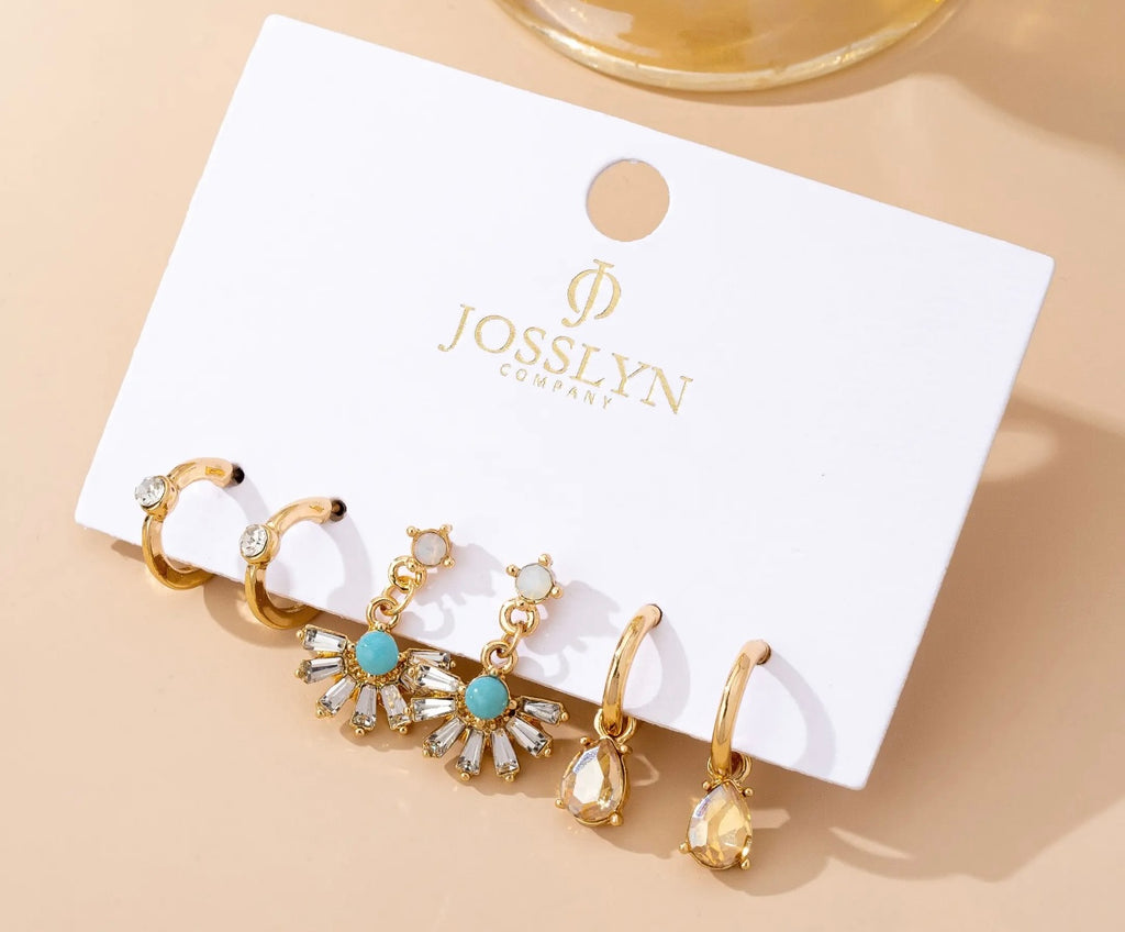 Turquoise Charm Earring Set