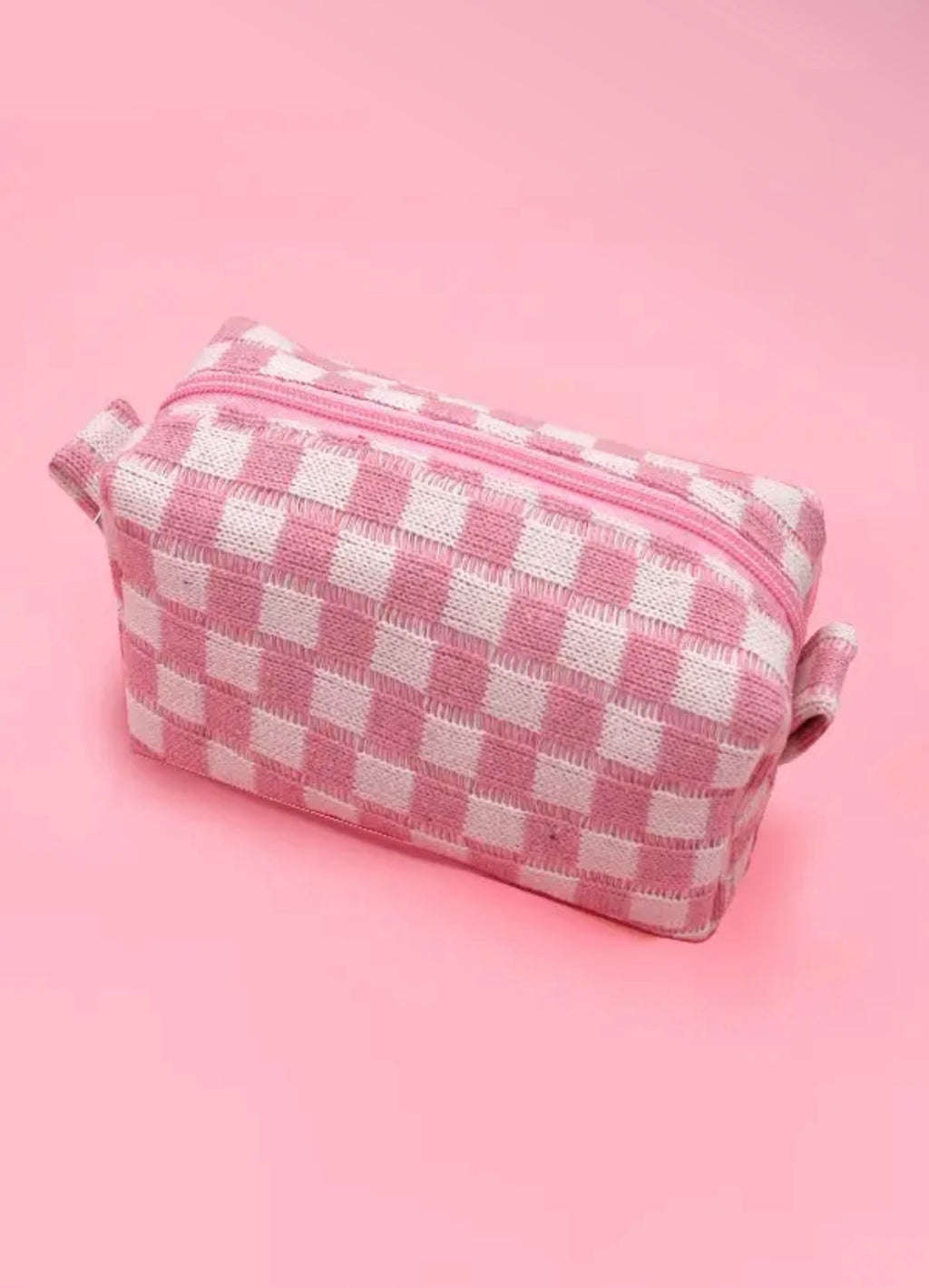 Checkered Cosmetic Bag