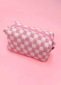 Checkered Cosmetic Bag