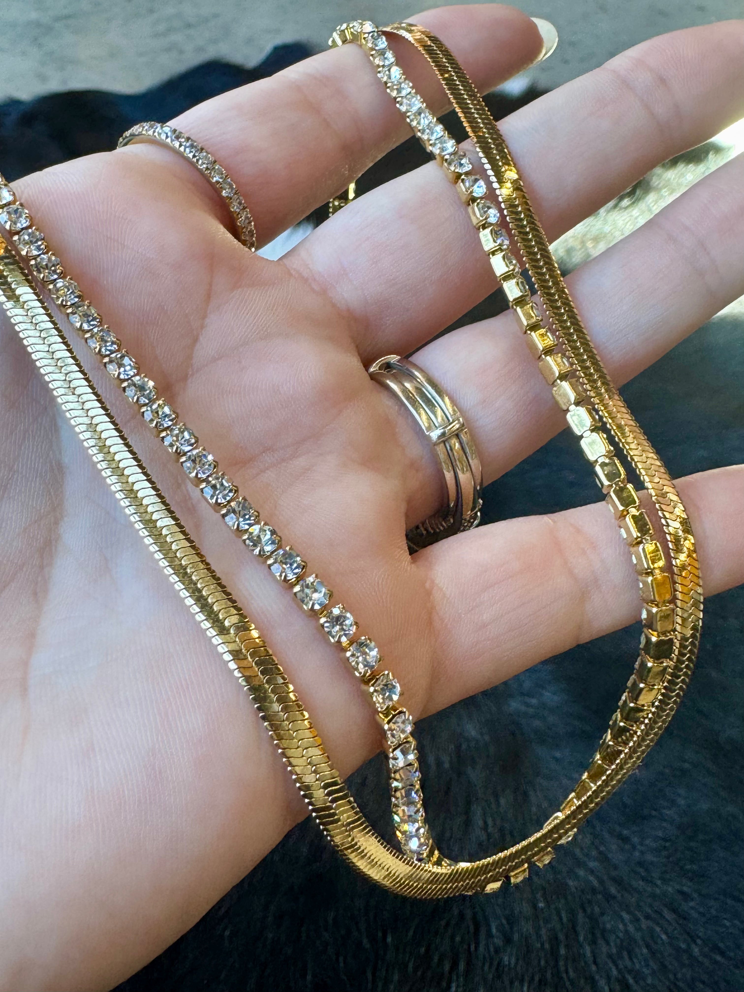 Stainless Steel Rhinestone Necklace