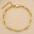 18K Stainless Steel Crystal Bracelet