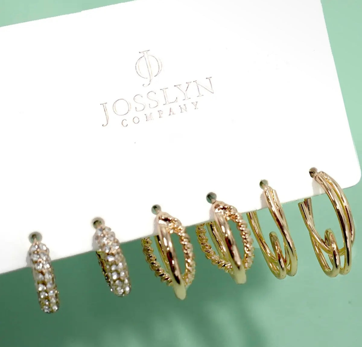 Rhinestone Hoop Earring Set
