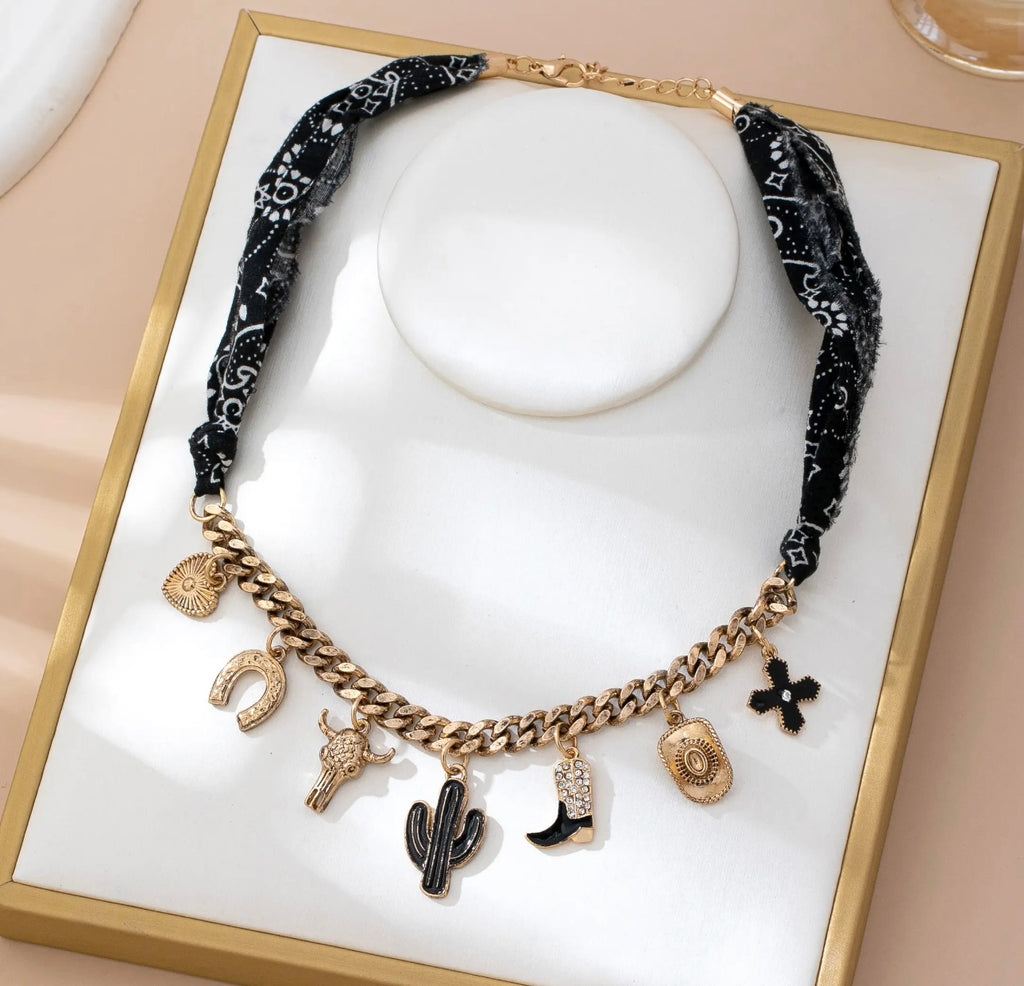 Western Charm Scarf Necklace