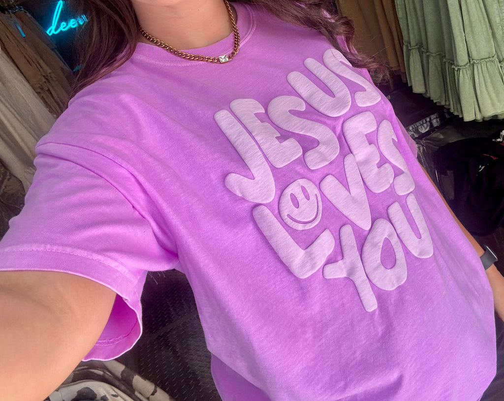 Jesus Loves You Puff Tee - PLUS