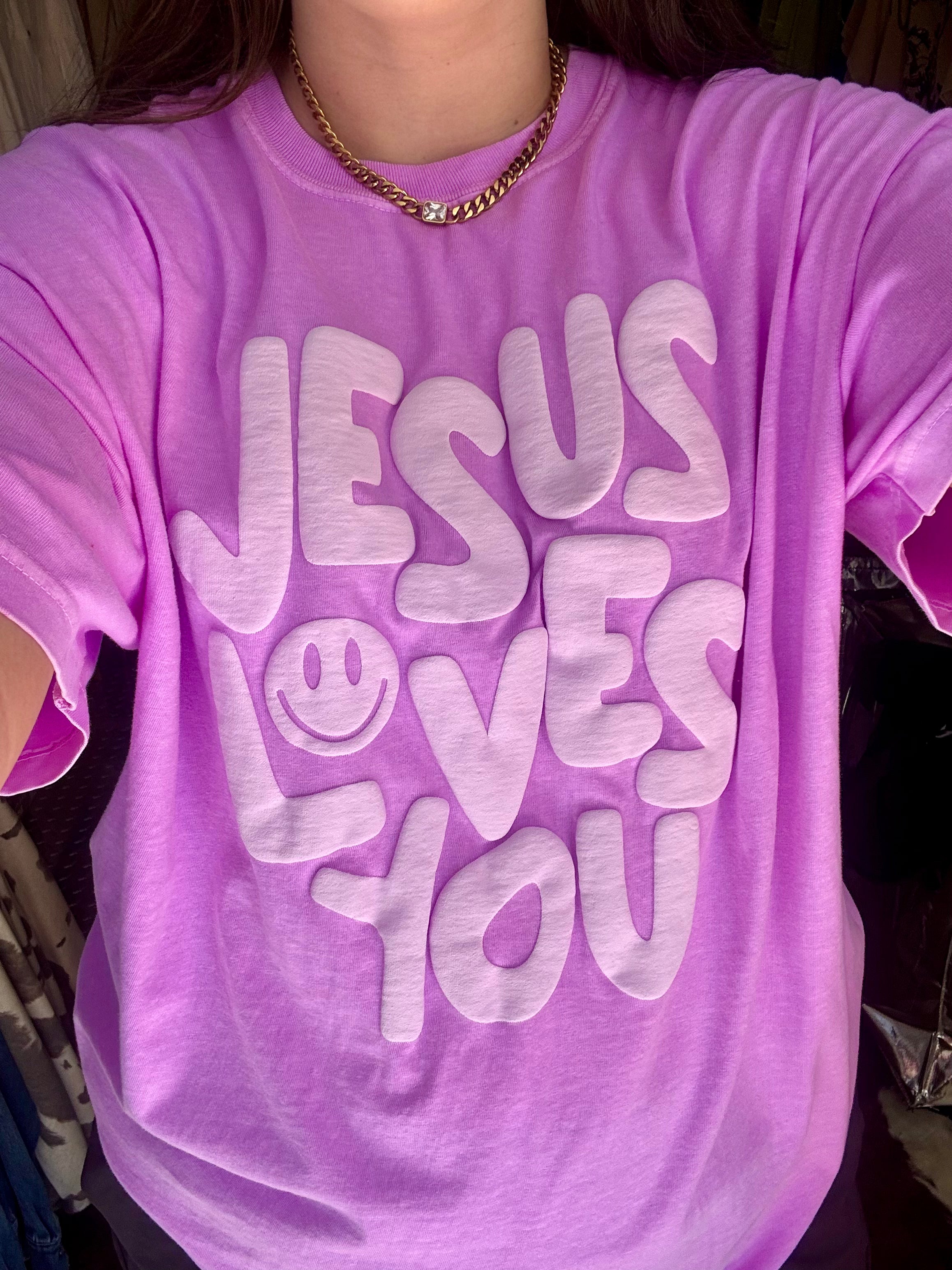 Jesus Loves You Puff Tee - PLUS