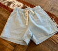 Striped Denim Shorts