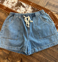 Denim Shorts w/ Drawstring