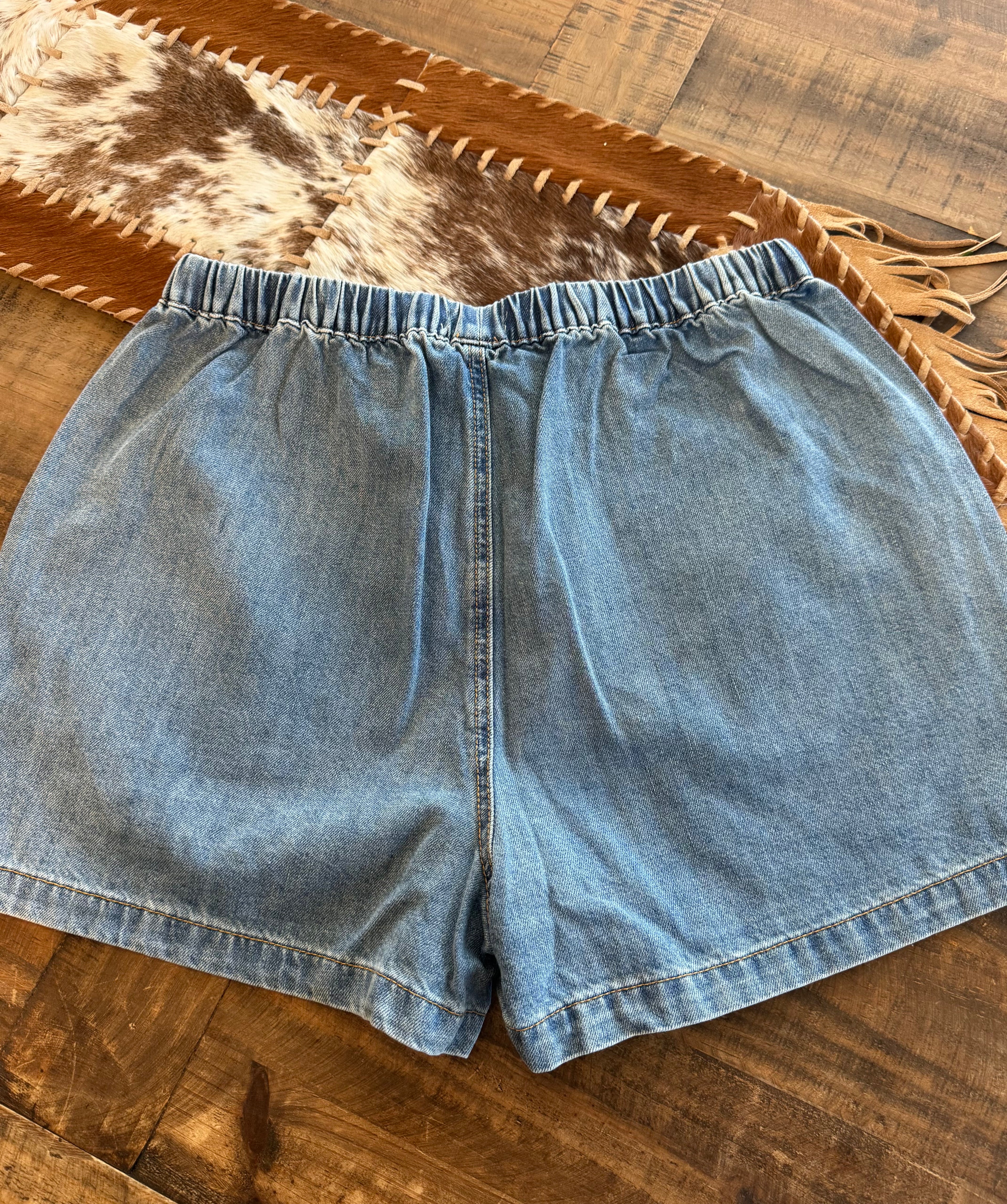 Denim Shorts w/ Drawstring