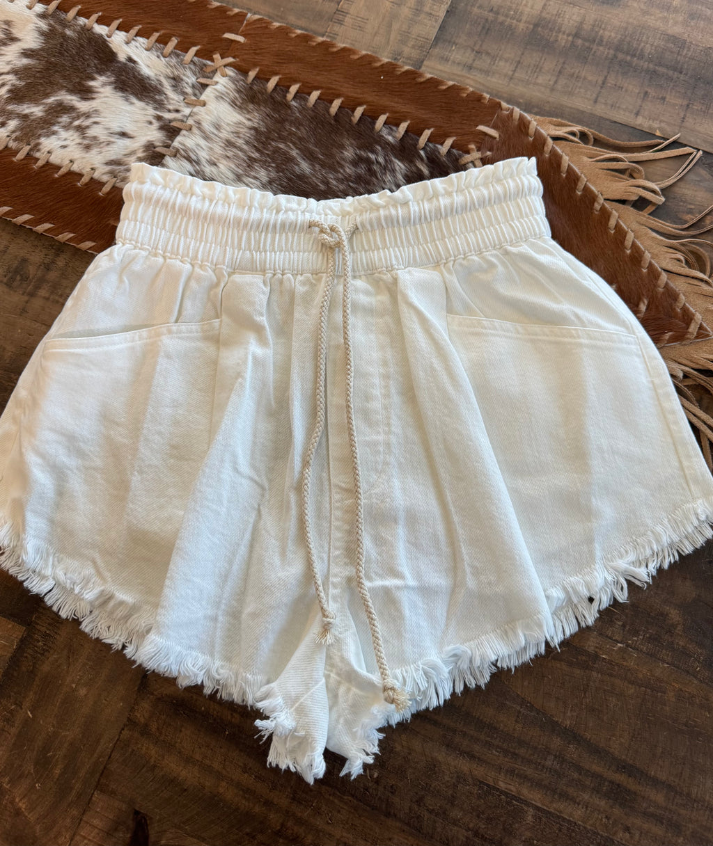 Frayed Hem Rope Shorts