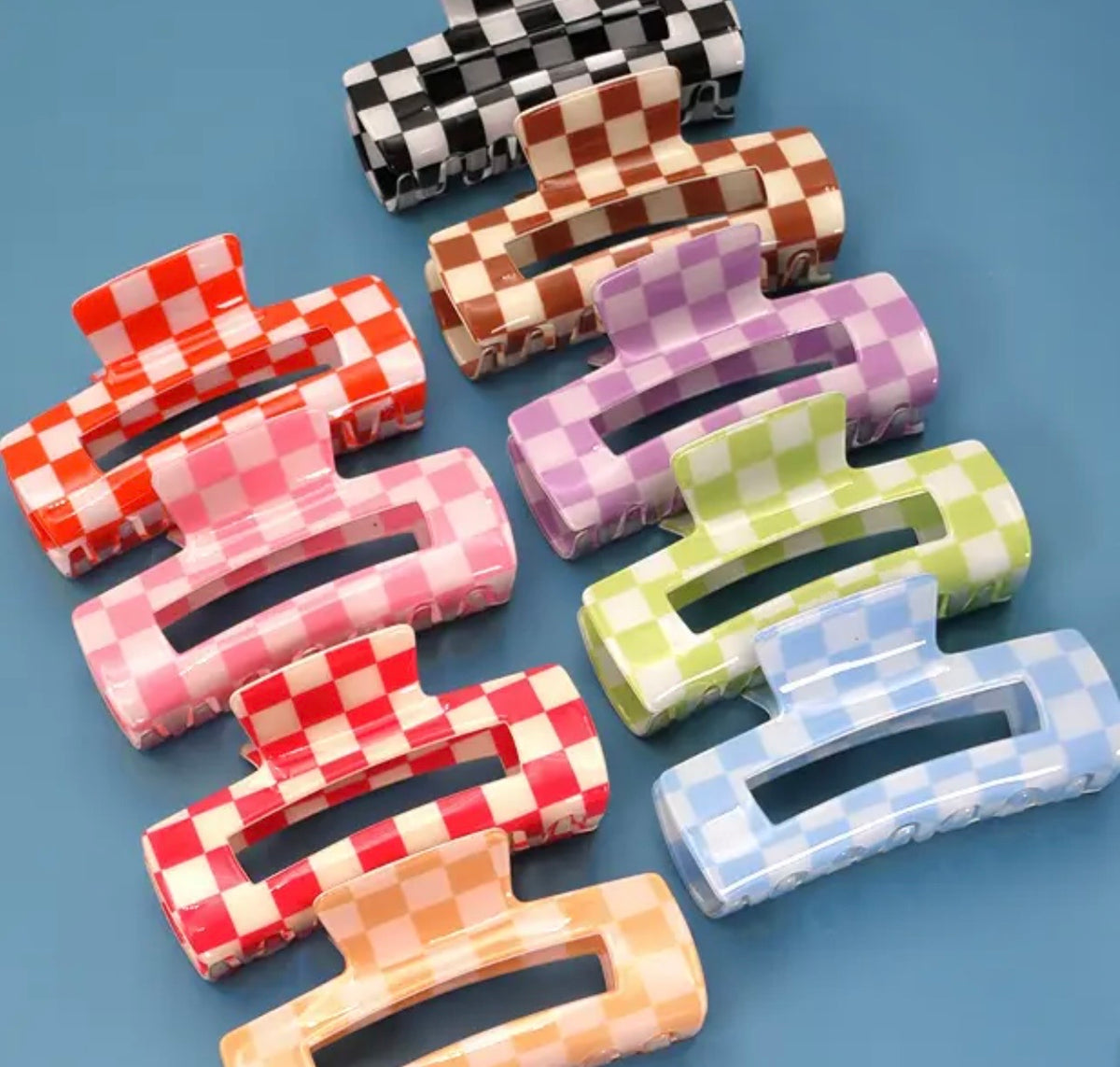 Jumbo Checkered Claw Clip