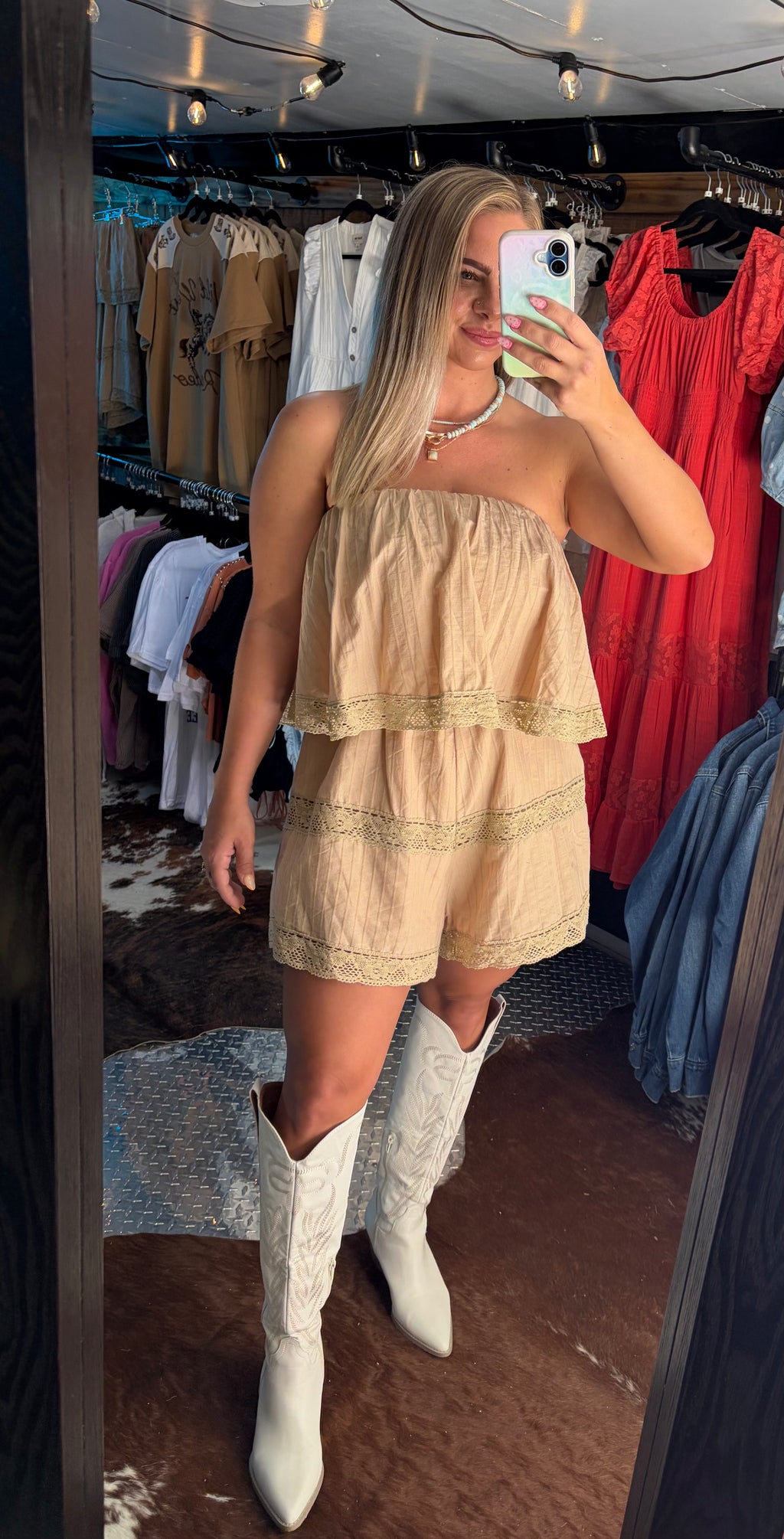 Strapless Lace Romper