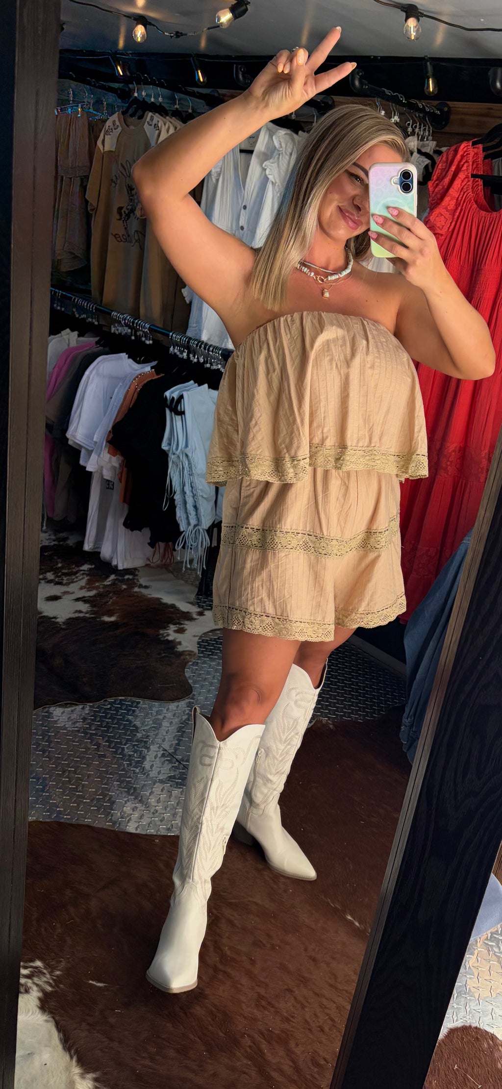 Strapless Lace Romper
