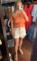 Front Tie Studded Top