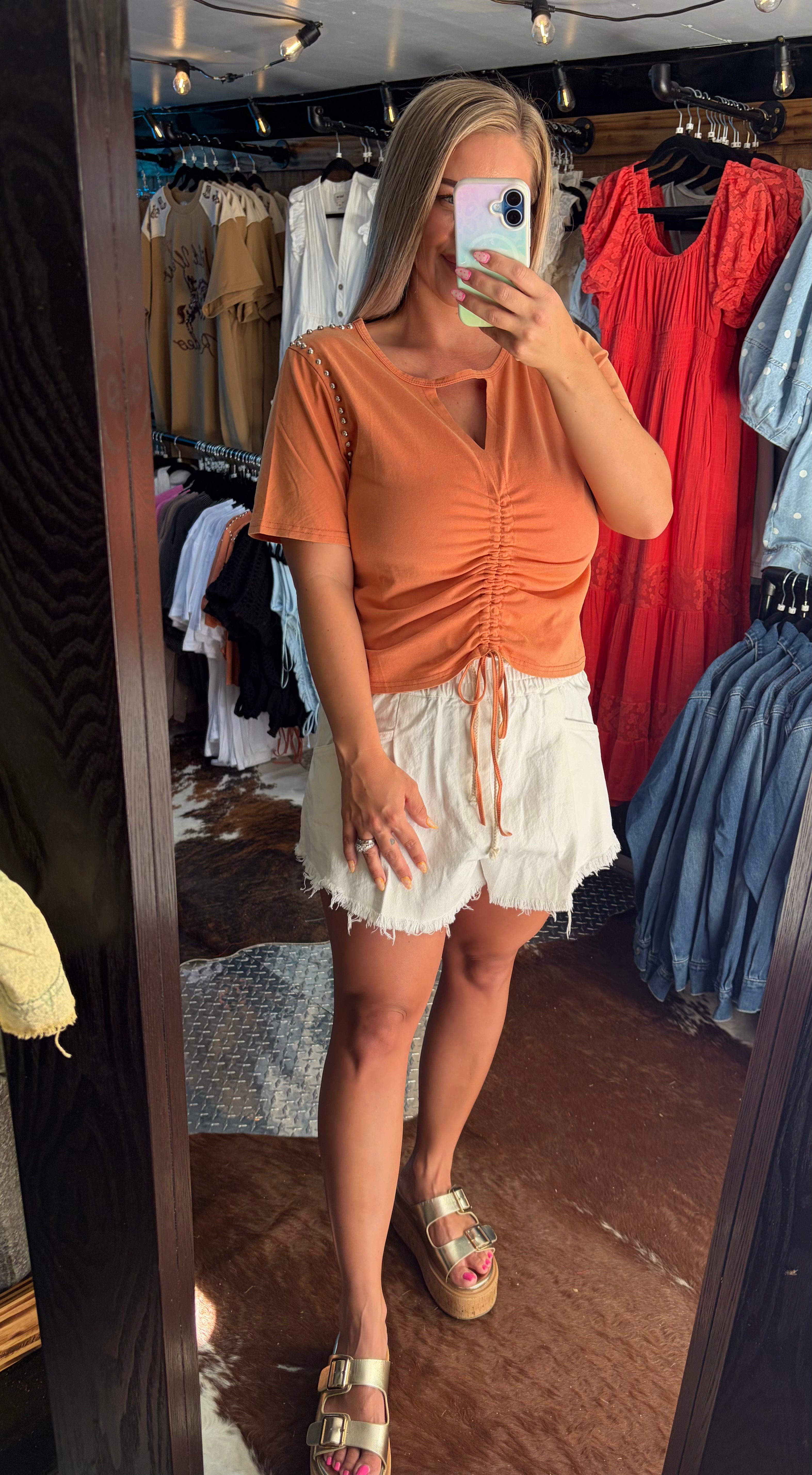 Front Tie Studded Top