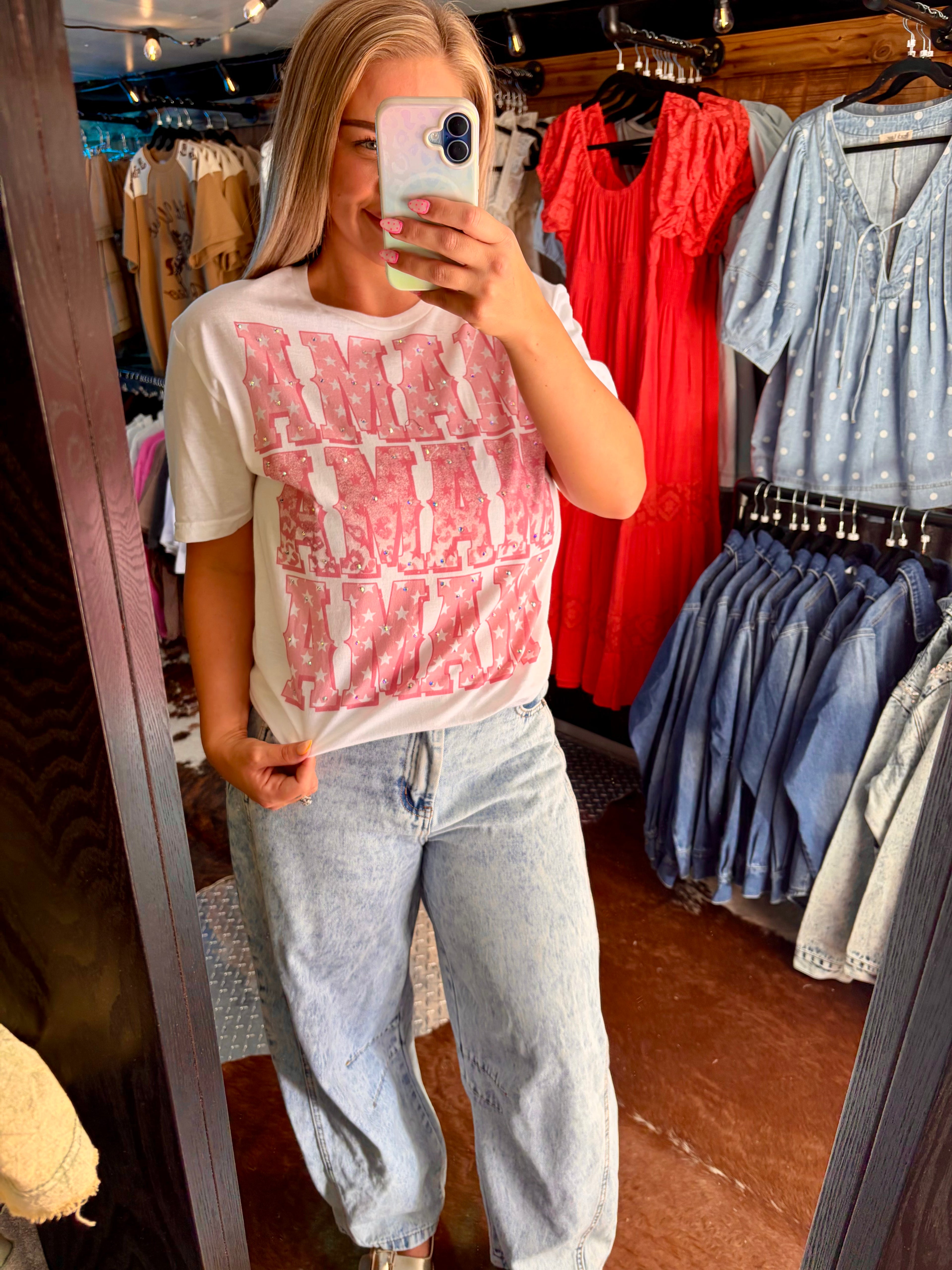 Mama Diamond Studded Tee