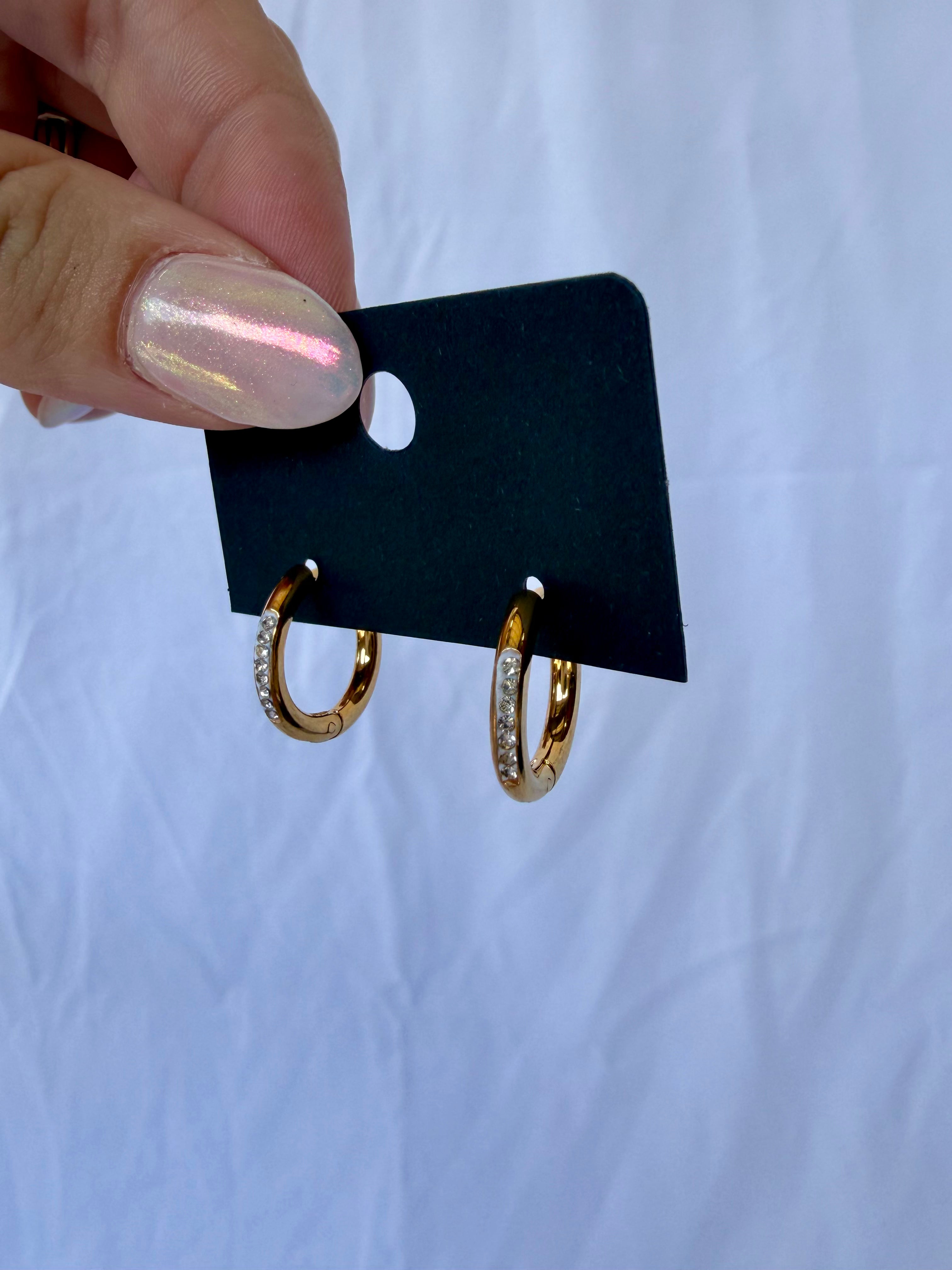 Medium Gold Bling Huggies
