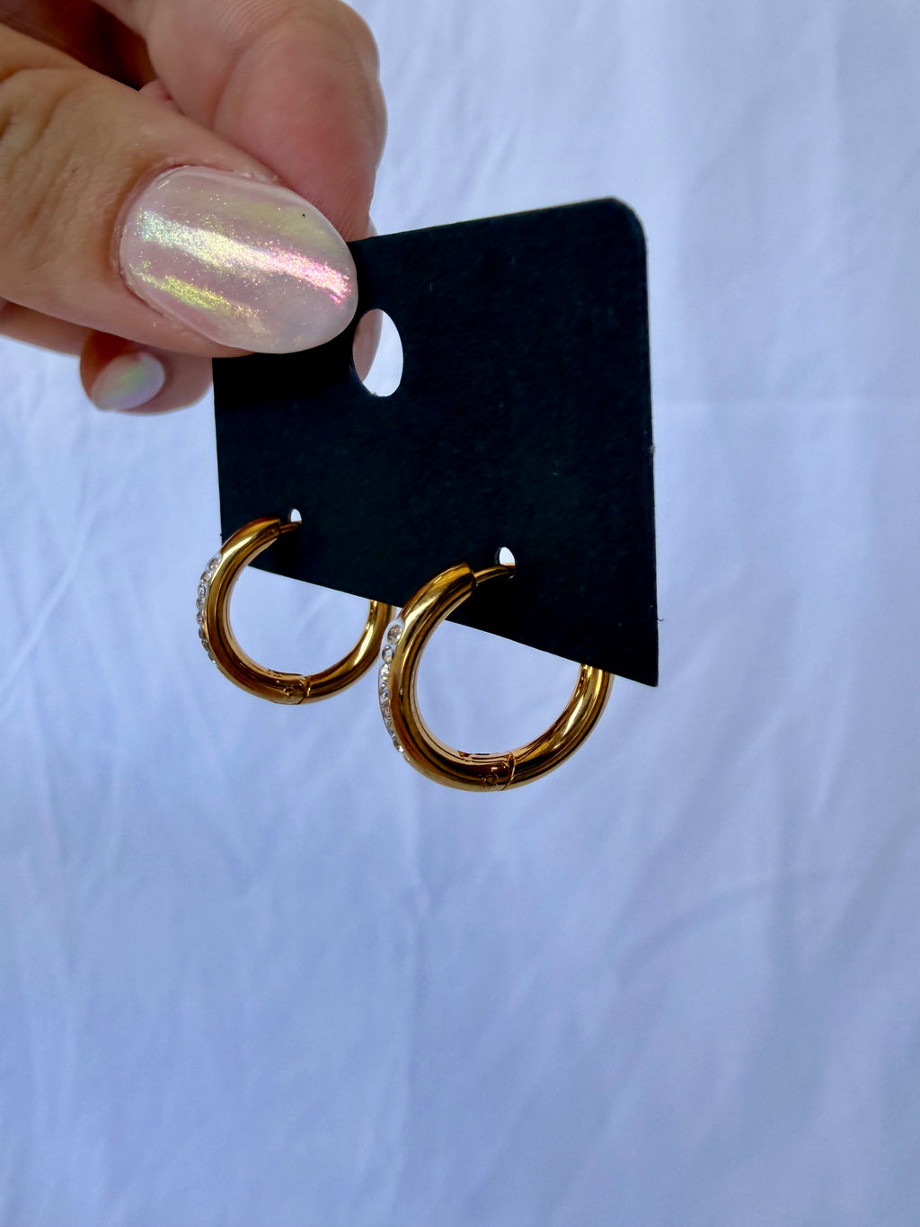 Medium Gold Bling Huggies