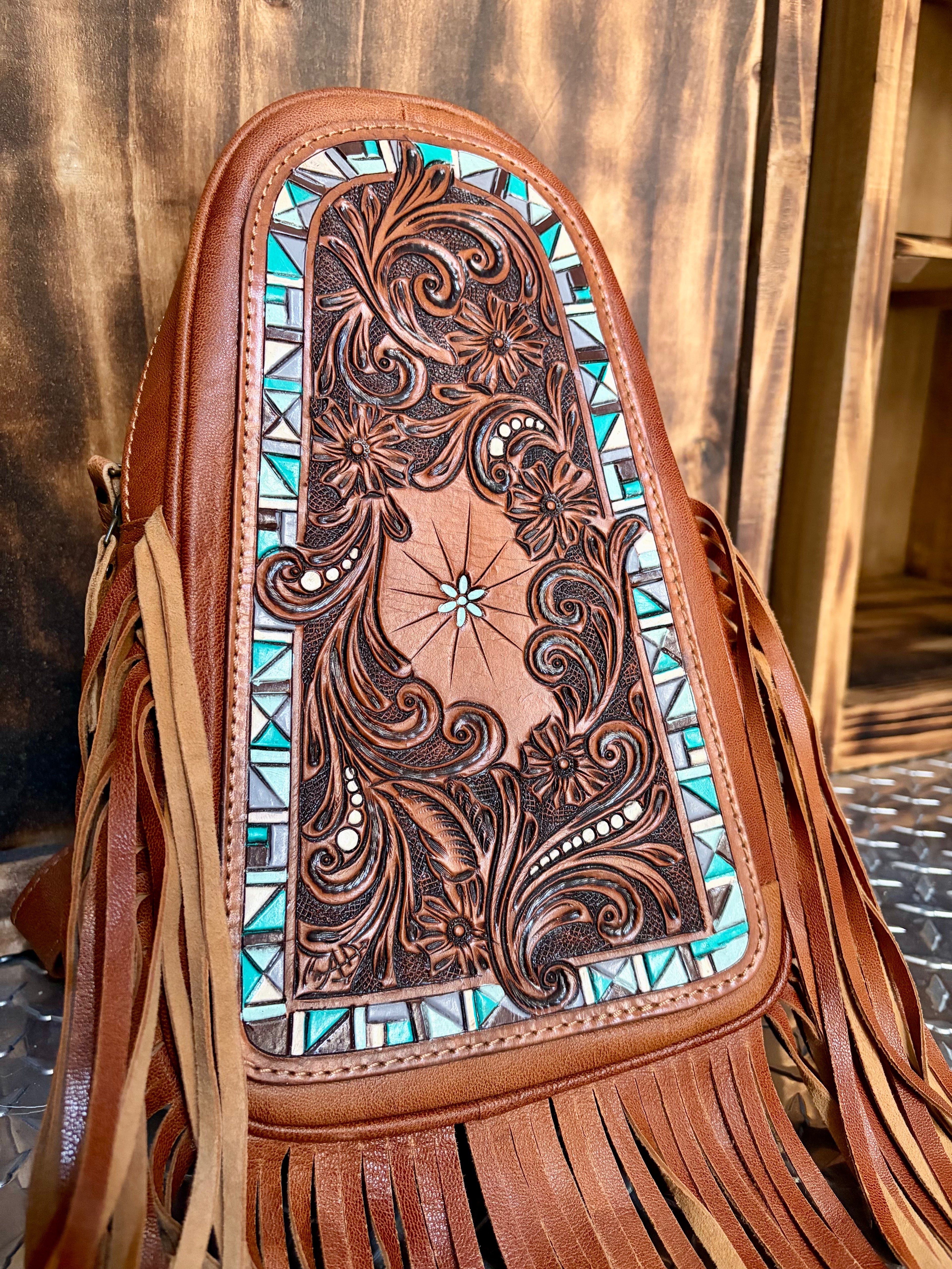 American Darling Leather Sling Bag w/ Fringe (Concealed Carry)