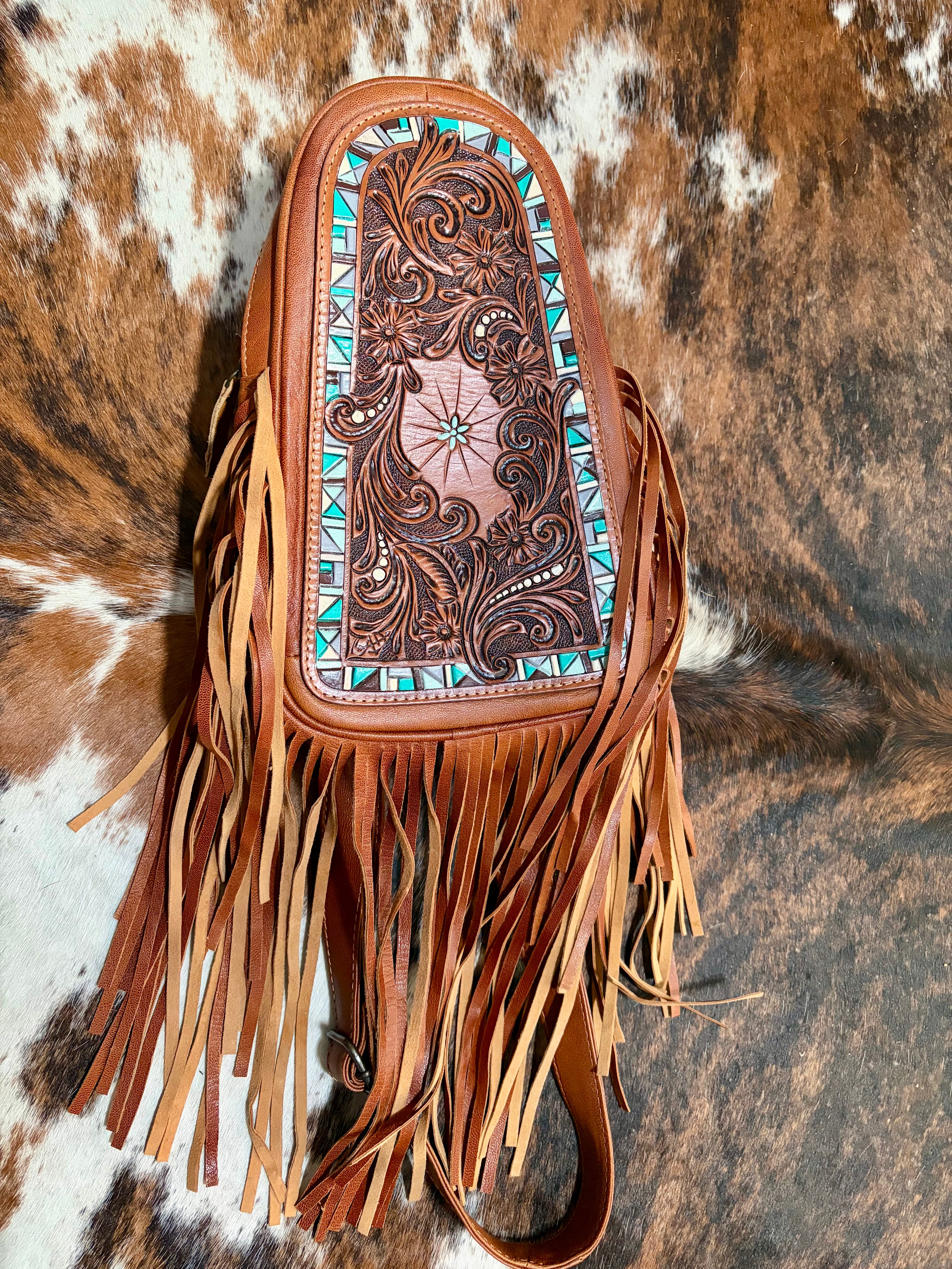American Darling Leather Sling Bag w/ Fringe (Concealed Carry)