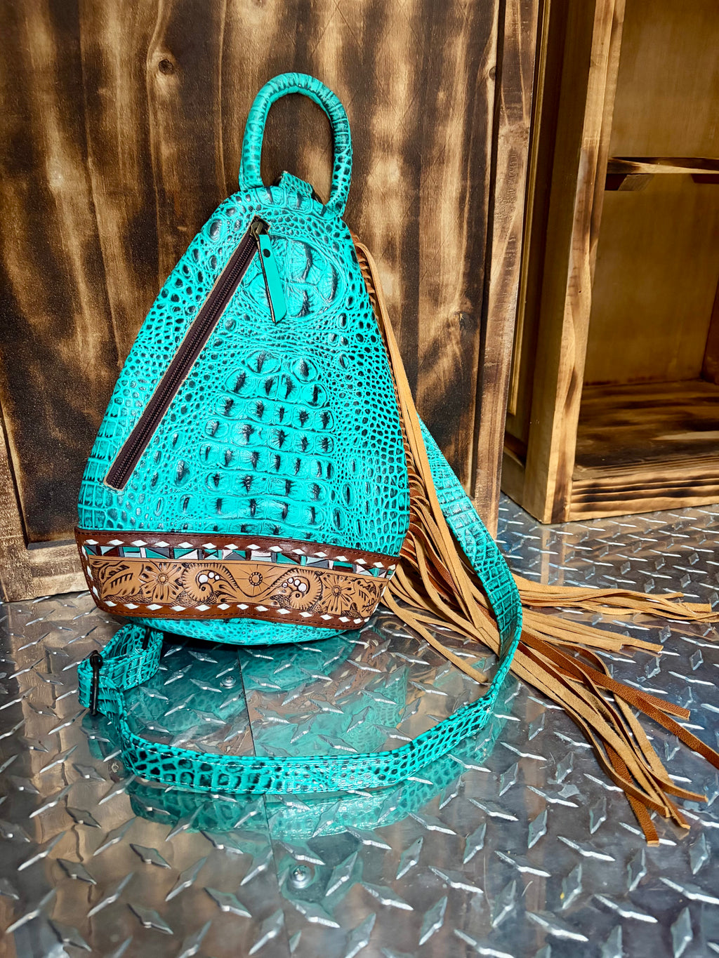 American Darling Crocodile Embossed Sling Bag