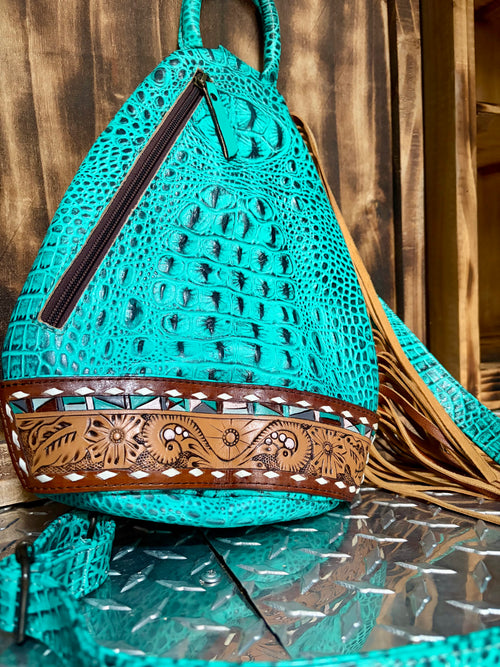 American Darling Crocodile Embossed Sling Bag